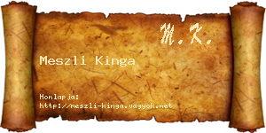 Meszli Kinga névjegykártya
